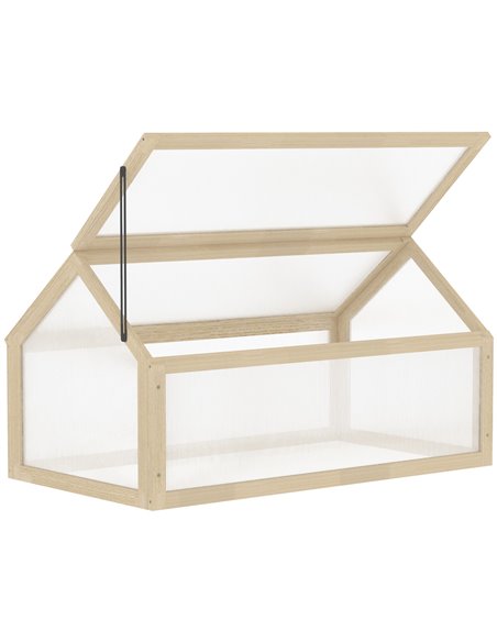 Outsunny Wooden Cold Frame Polycarbonate Greenhouse, Natural 845-671ND - pic 38280 | FastDaddyshop
