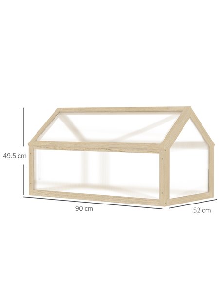 Outsunny Wooden Cold Frame Polycarbonate Greenhouse, Natural 845-671ND - pic 38282 | FastDaddyshop