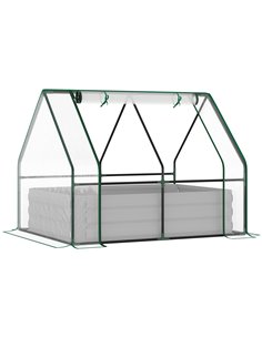Outsunny Raised Garden Bed with Greenhouse, Grey 845-520GY