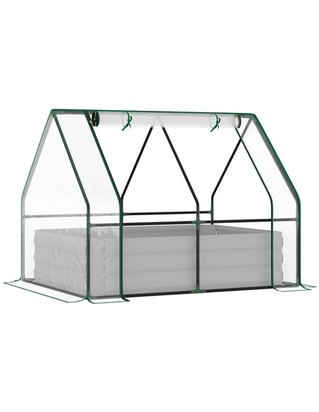 Outsunny Raised Garden Bed with Greenhouse, Grey 845-520GY - pic 38289 | FastDaddyshop