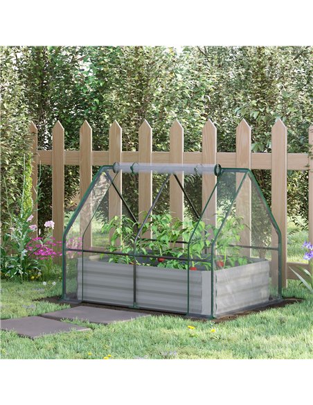 Outsunny Raised Garden Bed with Greenhouse, Grey 845-520GY - pic 38290 | FastDaddyshop
