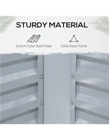 Outsunny Raised Garden Bed with Greenhouse, Steel Planter Box with Plastic Cover, Roll Up Window, Dual Use for Flowers, Vegetabl - pic 38293 | FastDaddyshop