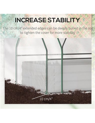 Outsunny Raised Garden Bed with Greenhouse, Steel Planter Box with Plastic Cover, Roll Up Window, Dual Use for Flowers, Vegetabl