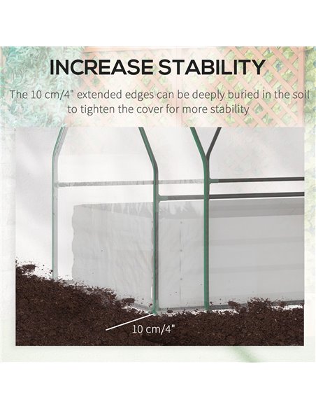 Outsunny Raised Garden Bed with Greenhouse, Steel Planter Box with Plastic Cover, Roll Up Window, Dual Use for Flowers, Vegetabl - pic 38297 | FastDaddyshop