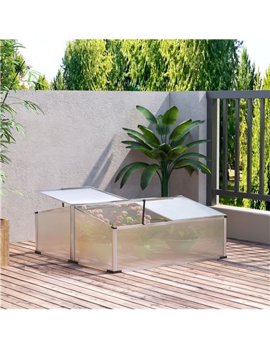 Outsunny Cold Frame Polycarbonate Greenhouse, Silver 845-537SR