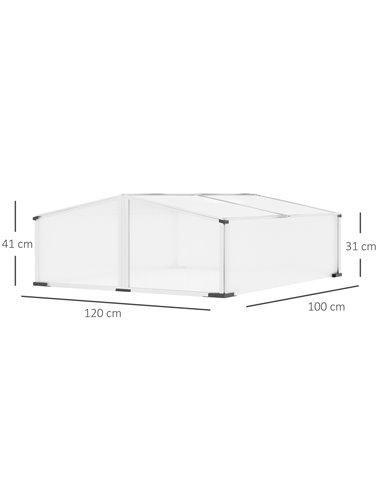 Outsunny Cold Frame Polycarbonate Greenhouse, Silver 845-537SR