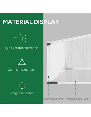 Outsunny Cold Frame Polycarbonate Greenhouse, Silver 845-537SR