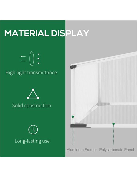 Outsunny Cold Frame Polycarbonate Greenhouse, Silver 845-537SR - pic 38301 | FastDaddyshop