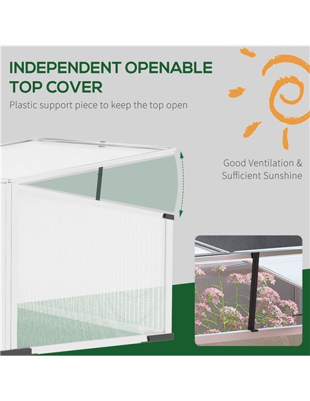 Outsunny Cold Frame Polycarbonate Greenhouse, Silver 845-537SR - pic 38302 | FastDaddyshop