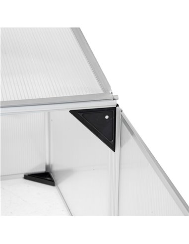 Outsunny Cold Frame Greenhouse Polycarbonate Greenhouse Aluminium Grow House w/ Independent Opening Tops for Plants, 120 x 100 x
