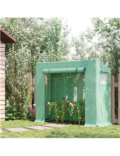 Outsunny Garden Greenhouse with PE Plant Cover, Green 845-144V01 2