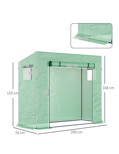Outsunny Garden Greenhouse with PE Plant Cover, Green 845-144V01