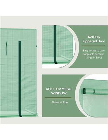 Outsunny Garden Greenhouse with PE Plant Cover, Green 845-144V01