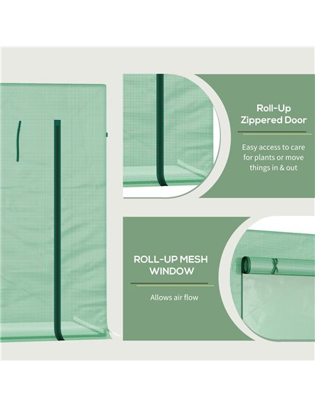 Outsunny Garden Greenhouse with PE Plant Cover, Green 845-144V01 - pic 38311 | FastDaddyshop