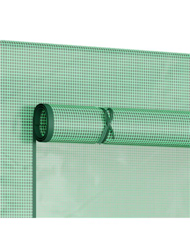 Outsunny Garden Greenhouse with PE Plant Cover, Windows and Zipper Door for Fruit and Veg 198L x 77W x 149-168H cm 845-144V01