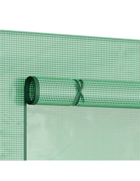Outsunny Garden Greenhouse with PE Plant Cover, Windows and Zipper Door for Fruit and Veg 198L x 77W x 149-168H cm 845-144V01 - pic 38314 | FastDaddyshop