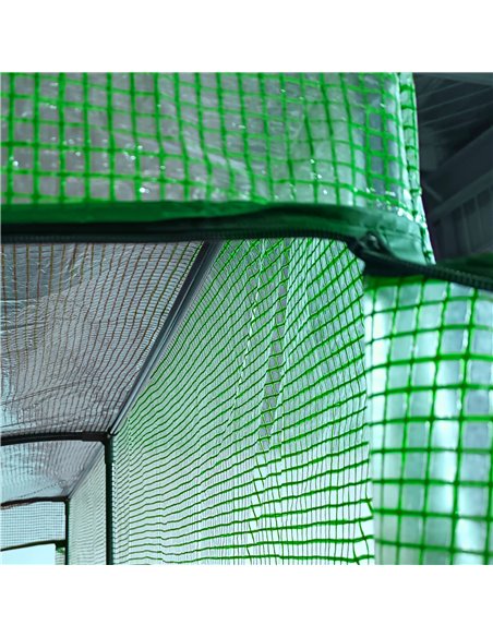 Outsunny Lean to Greenhouses with Windows and Doors 2 Tiers 4 Wired Shelves 200L x 100W x 215Hcm Green 845-304V04GN - pic 38323 | FastDaddyshop
