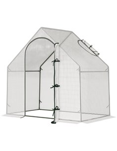 Outsunny Grow House Walk-In Greenhouse, White 845-501