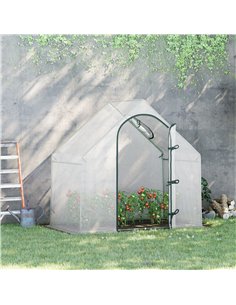 Outsunny Grow House Walk-In Greenhouse, White 845-501 2