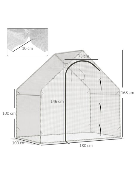 Outsunny Walk-In Greenhouse Vegetable Plant herb Garden Grow House w/ Window Roll-Up Door Steel Frame All-Year Portable, 180 x 1 - pic 38336 | FastDaddyshop