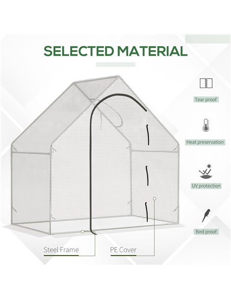 Outsunny Walk-In Greenhouse Vegetable Plant herb Garden Grow House w/ Window Roll-Up Door Steel Frame All-Year Portable, 180 x 1 - pic 38337 | FastDaddyshop