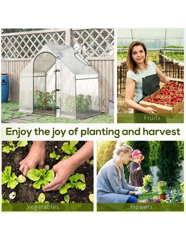 Outsunny Walk-In Greenhouse Vegetable Plant herb Garden Grow House w/ Window Roll-Up Door Steel Frame All-Year Portable, 180 x 1