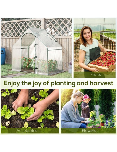 Outsunny Walk-In Greenhouse Vegetable Plant herb Garden Grow House w/ Window Roll-Up Door Steel Frame All-Year Portable, 180 x 1 - pic 38340 | FastDaddyshop