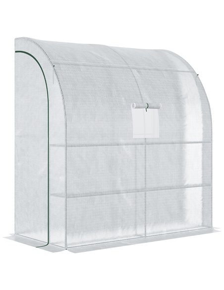 Outsunny Walk-In Lean to Polytunnel Greenhouse, White 845-304V04 - pic 38343 | FastDaddyshop