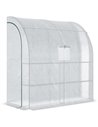 Outsunny Walk-In Lean to Polytunnel Greenhouse, White 845-304V04