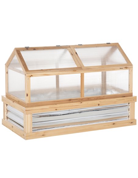 Outsunny Raised Garden Bed with Greenhouse Top, Natural 845-670 - pic 38352 | FastDaddyshop