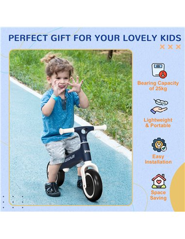 AIYAPLAY Balance Bike with Adjustable Seat for 1.5 - 3 Years Old - Blue