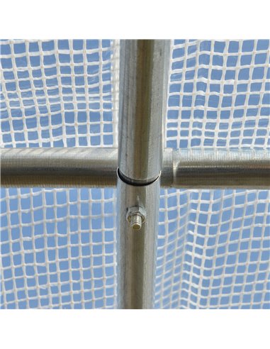 Outsunny 3 x 2 x 2m Walk-in Tunnel Greenhouse, Polytunnel Tent with PE Cover, Zippered Roll Up Door and 6 Mesh Windows, White 84