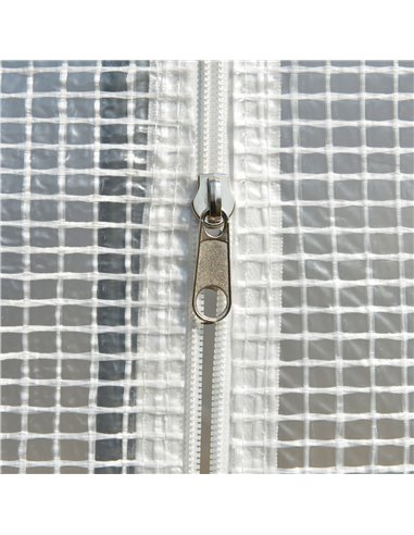 Outsunny 3 x 2 x 2m Walk-in Tunnel Greenhouse, Polytunnel Tent with PE Cover, Zippered Roll Up Door and 6 Mesh Windows, White 84
