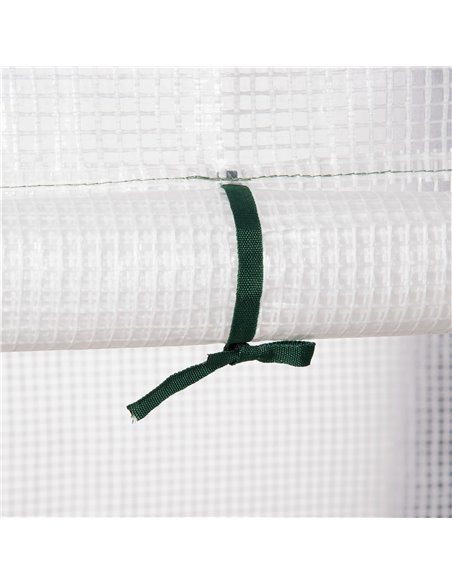 Outsunny Greenhouse for Outdoor, Portable Gardening Plant Grow House with 2 Tier Shelf, Roll-Up Zippered Door, PE Cover, 143 x 7 - pic 38377 | FastDaddyshop