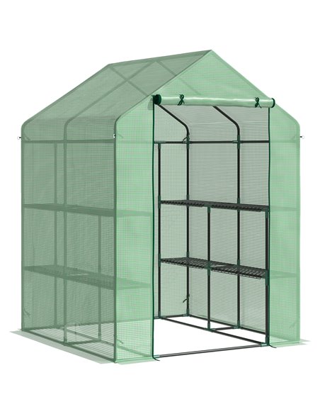 Outsunny Lean to Greenhouses with Shelves, Green 845-510 - pic 38379 | FastDaddyshop