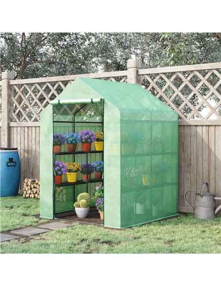 Outsunny Lean to Greenhouses with Shelves, Green 845-510 - pic 38380 | FastDaddyshop