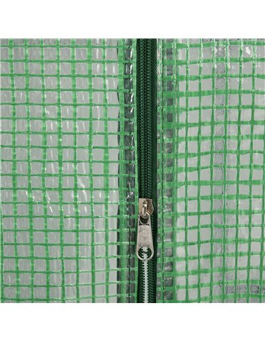 Outsunny Lean to Greenhouses with Shelves Polytunnel Steeple Green house Grow House Removable Cover 143x138x190cm, Green 845-510