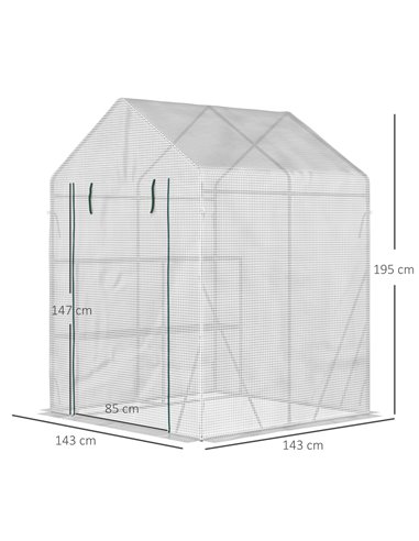 Outsunny Portable Walk-In Greenhouse, Plant Grow House, Green 845-621V01