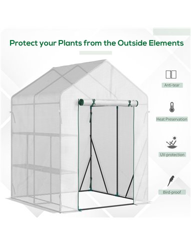 Outsunny Portable Walk-In Greenhouse, Plant Grow House, Green 845-621V01