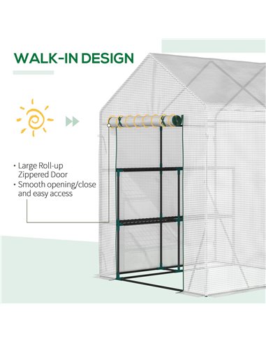 Outsunny Portable Walk-In Greenhouse, Plant Grow House, Green 845-621V01
