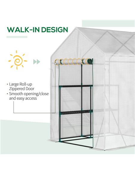 Outsunny Portable Walk-In Greenhouse, Plant Grow House, Green 845-621V01 - pic 38392 | FastDaddyshop