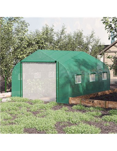 Outsunny Walk-in Polytunnel Garden Greenhouse, Green 845-563