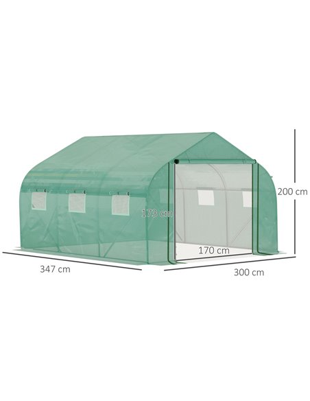 Outsunny Walk-in Polytunnel Garden Greenhouse, Green 845-563 - pic 38399 | FastDaddyshop