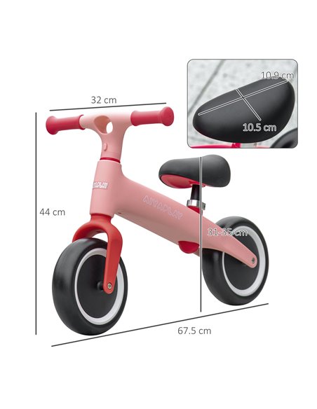 AIYAPLAY Balance Bike with Adjustable Seat for 1.5 - 3 Years Old - Pink - pic 3840 | FastDaddyshop