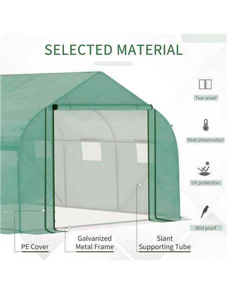 Outsunny Walk-in Polytunnel Garden Greenhouse, Green 845-563 - pic 38400 | FastDaddyshop