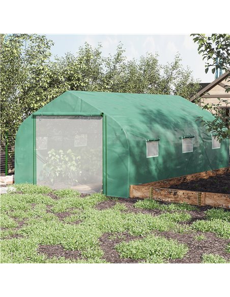 Outsunny 4.47 x 3 x 2m Walk-in Tunnel Greenhouse, Green 845-563V01 - pic 38407 | FastDaddyshop