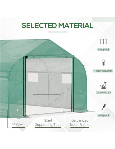 Outsunny 4.47 x 3 x 2m Walk-in Tunnel Greenhouse, Green 845-563V01 - pic 38409 | FastDaddyshop