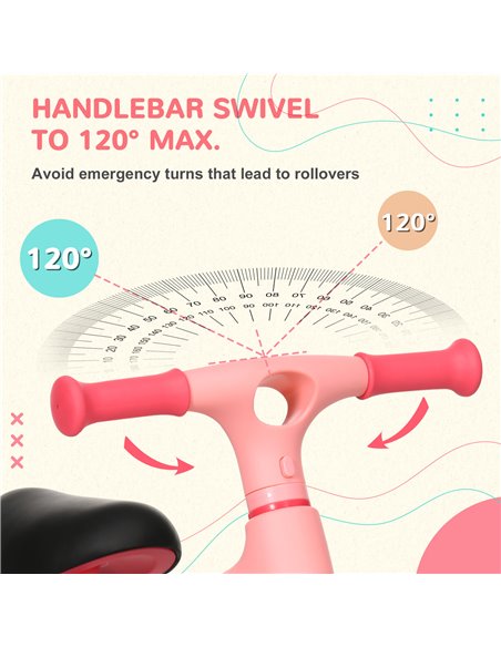 AIYAPLAY Balance Bike with Adjustable Seat for 1.5 - 3 Years Old - Pink - pic 3841 | FastDaddyshop