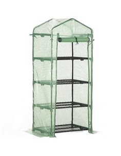 Outsunny 4 Tier Mini Greenhouse, Portable Green House, Green 845-228V02