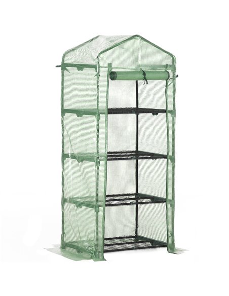 Outsunny 4 Tier Mini Greenhouse, Portable Green House, Green 845-228V02 - pic 38424 | FastDaddyshop